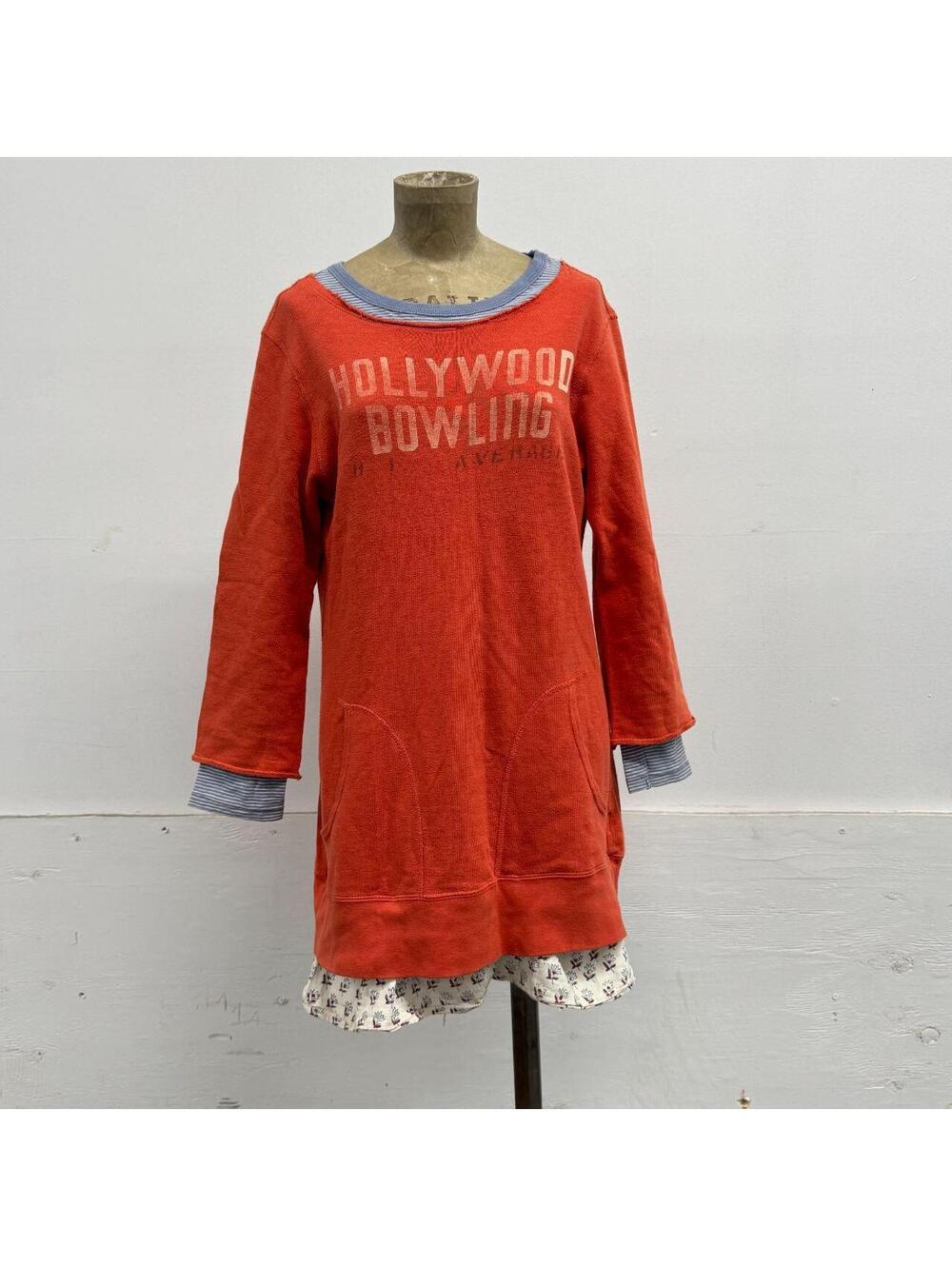 Denim & Dungaree Japanese Layered Cotton Sweatshirt Mini Dress